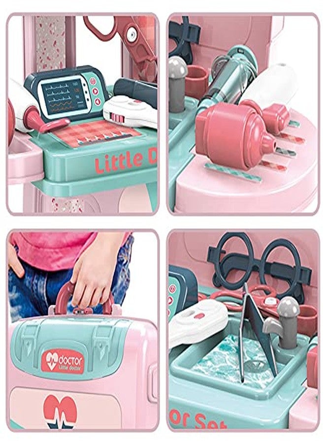 Foroly Pretend Play Learning Toy, 3 in 1 Carry Along Doctor Set Pretend Play Toy, 12 Accessories - Image 4